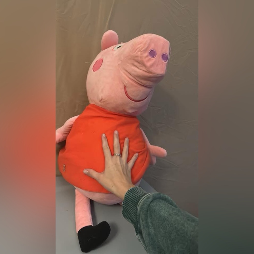 Large Pink and Red Plush Toy